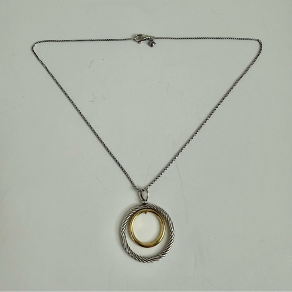 David Yurman Mobile Pendant Necklace Sterling Silver 18K Gold 17.5” - Picture 3 of 5